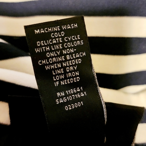 Lane Bryant Lined Asymmetrical Zip Zipper Navy White Striped Jacket Women's 22 - Picture 8 of 8